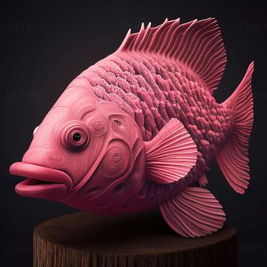 3D model Pink munchausia fish (STL)